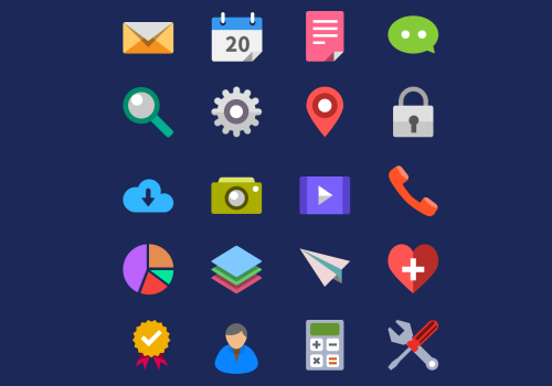 Flat Icon Set Design